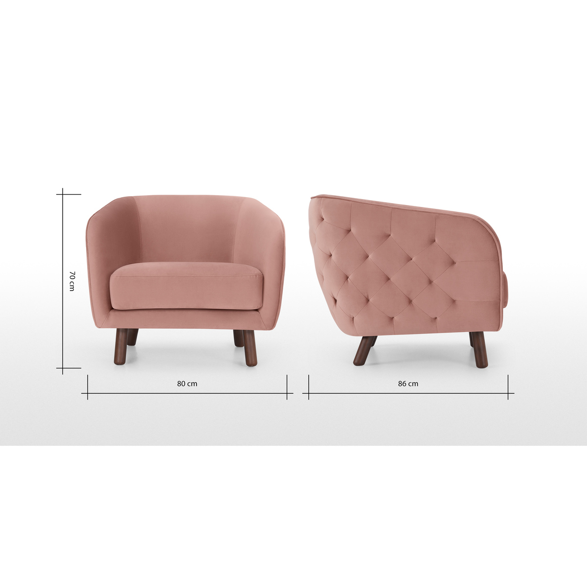 Esther Accent Armchair, Vintage Pink Velvet – image 8