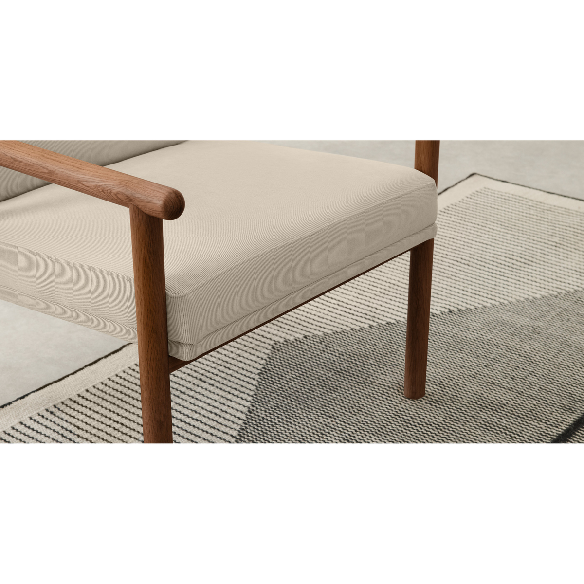 Quiet Accent Armchair, Stone Micro Corduroy Velvet – image 4