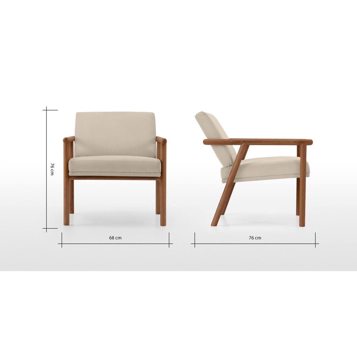 Quiet Accent Armchair, Stone Micro Corduroy Velvet – image 8
