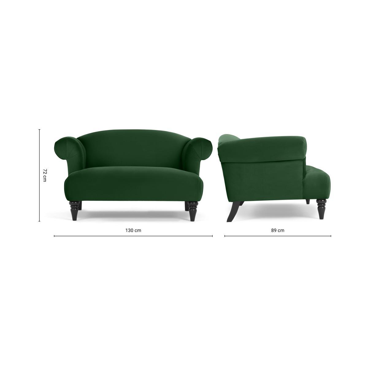 Claudia Loveseat, Forest Green Velvet – image 10