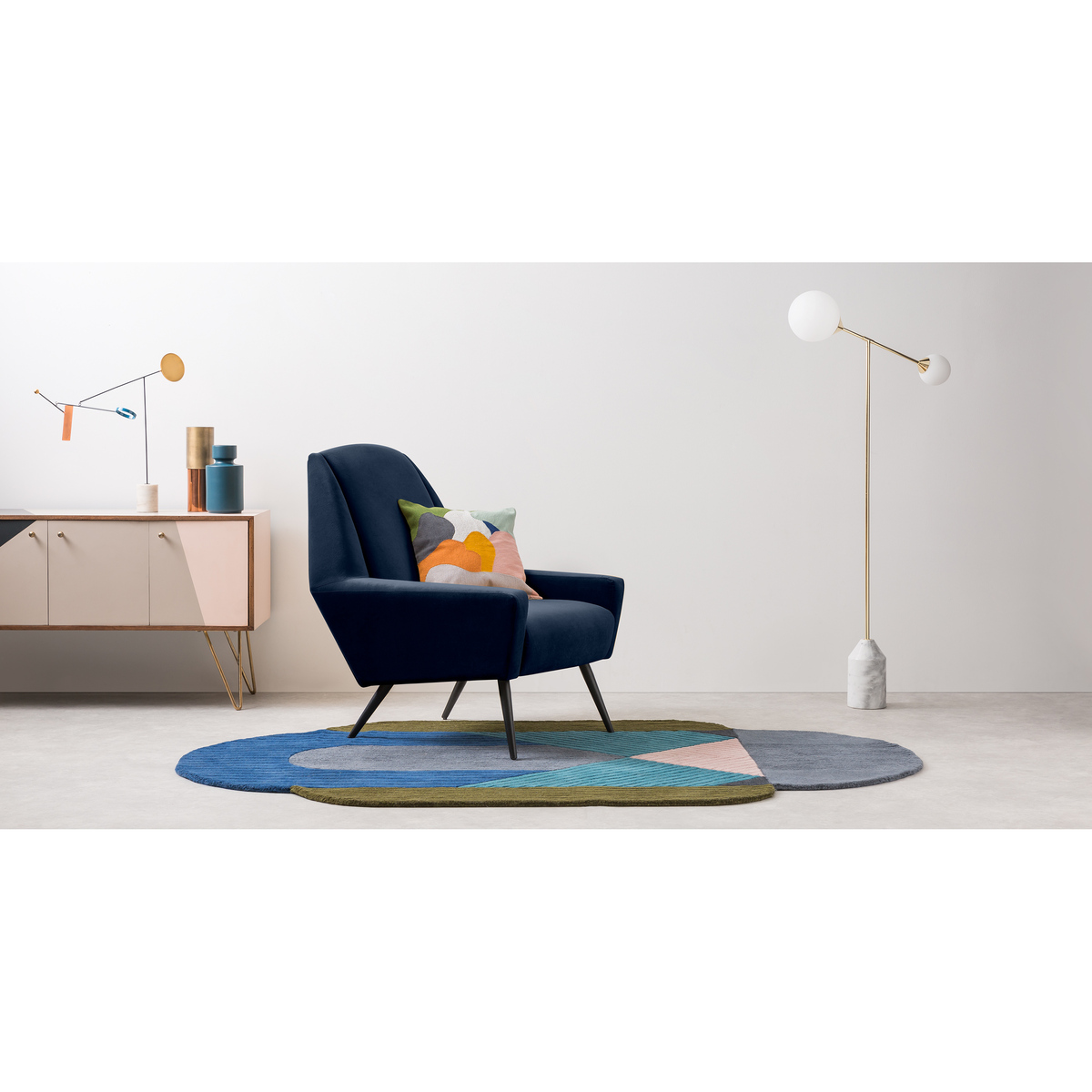 Roco Accent Armchair, Ink Blue Velvet – image 3