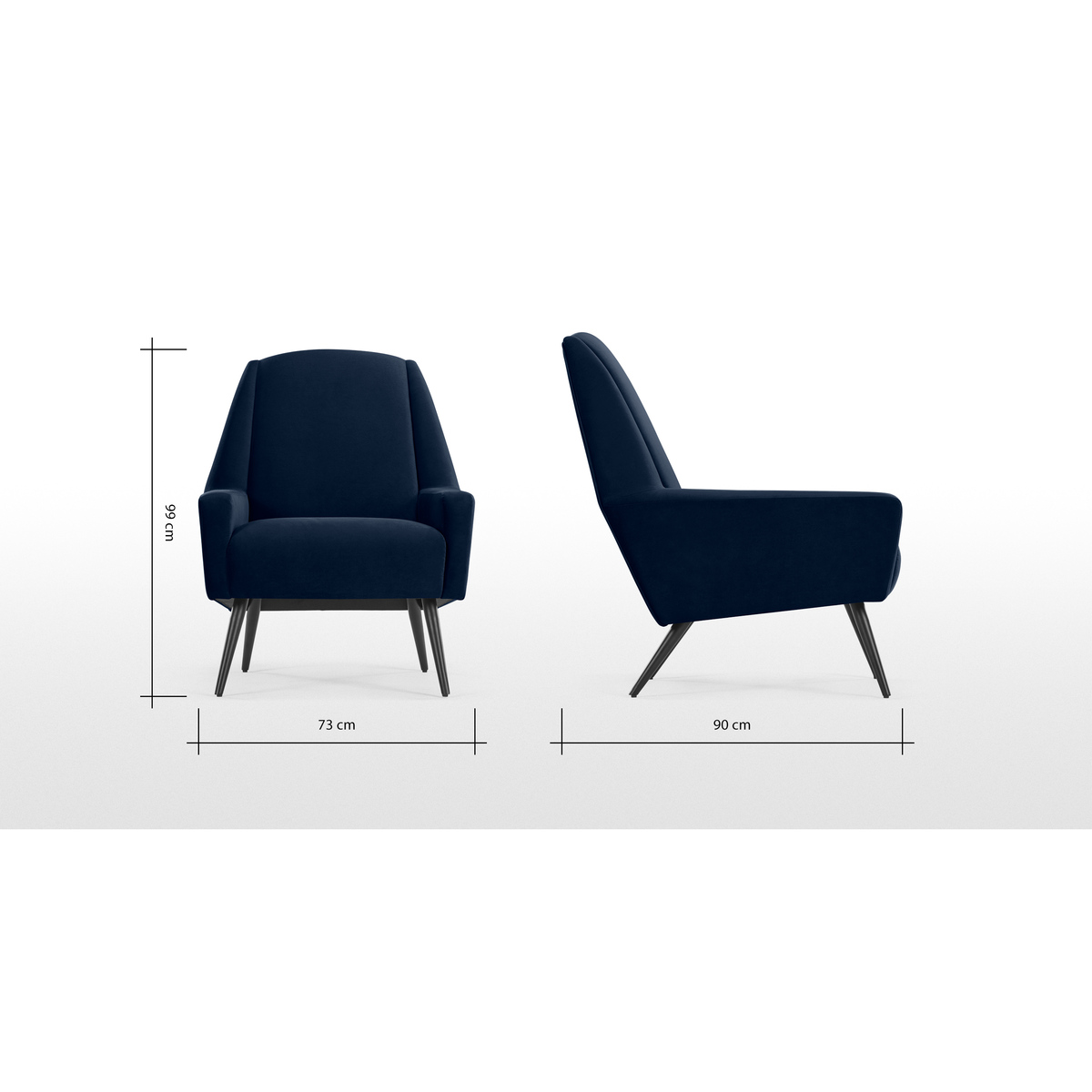 Roco Accent Armchair, Ink Blue Velvet – image 8