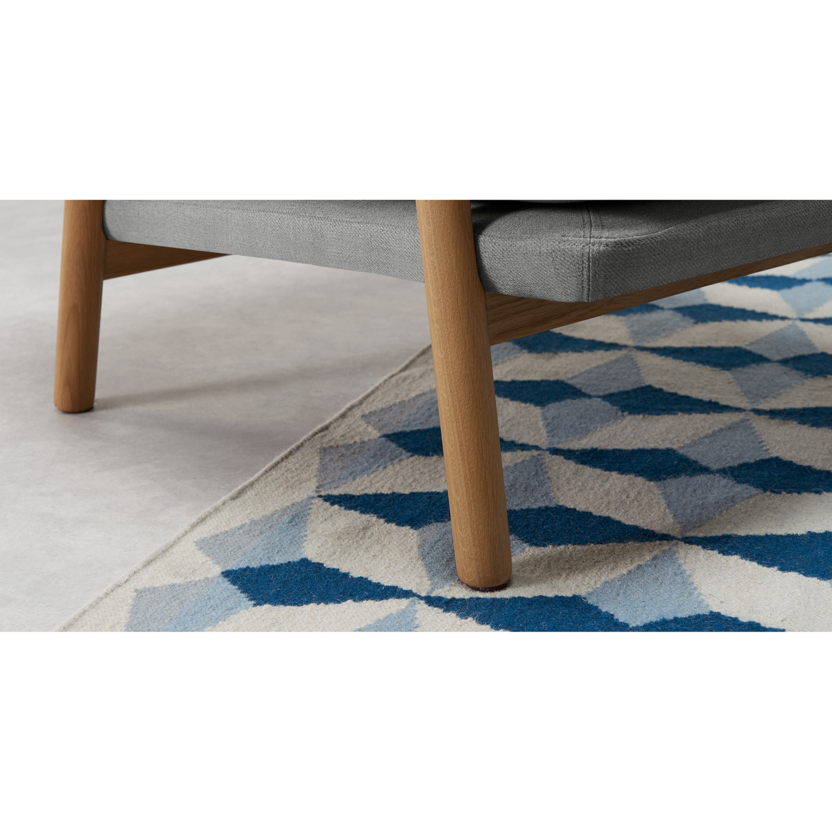 Lars Accent Armchair, Mountain Grey and Oak Frame – image 4