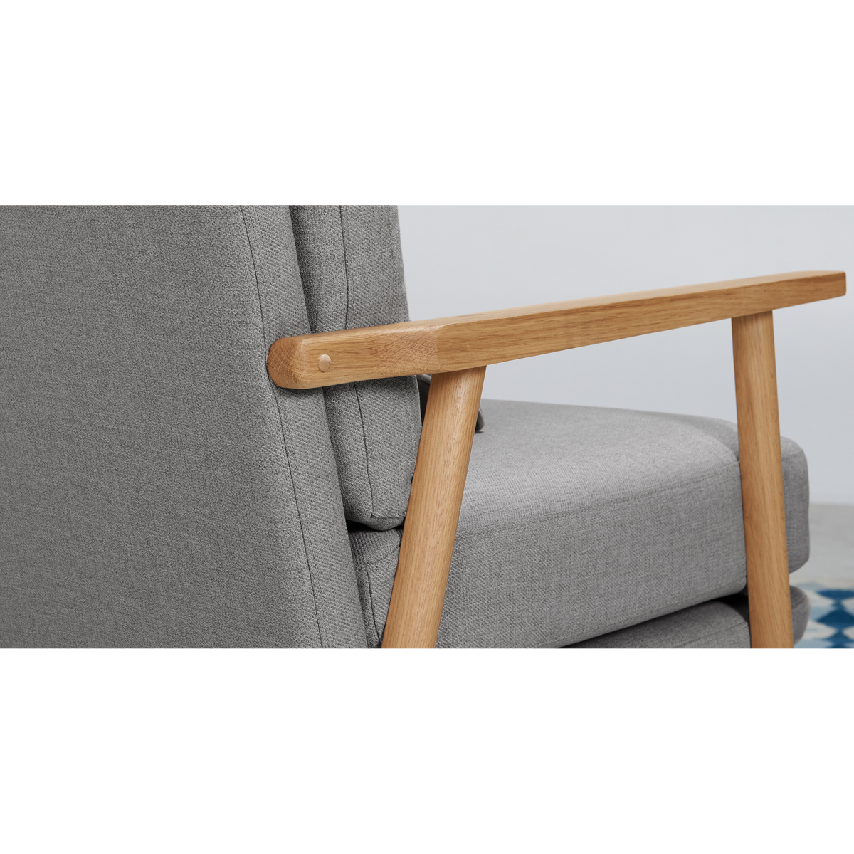 Lars Accent Armchair, Mountain Grey and Oak Frame – image 6