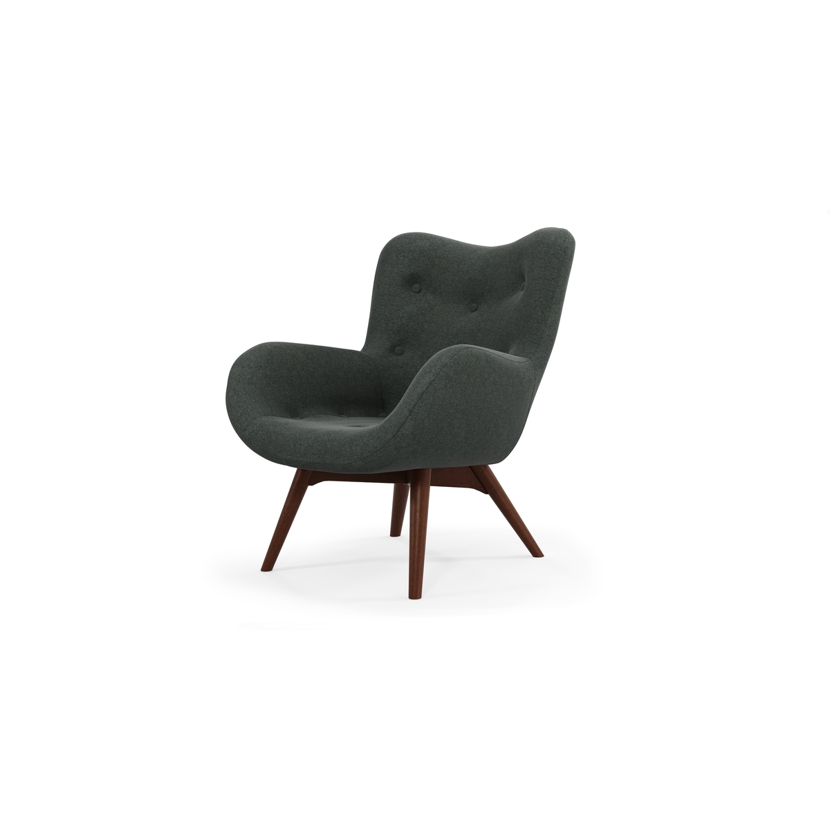 Custom MADE Doris Accent Armchair, Shetland Slate with Dark Wood Legs – image 2