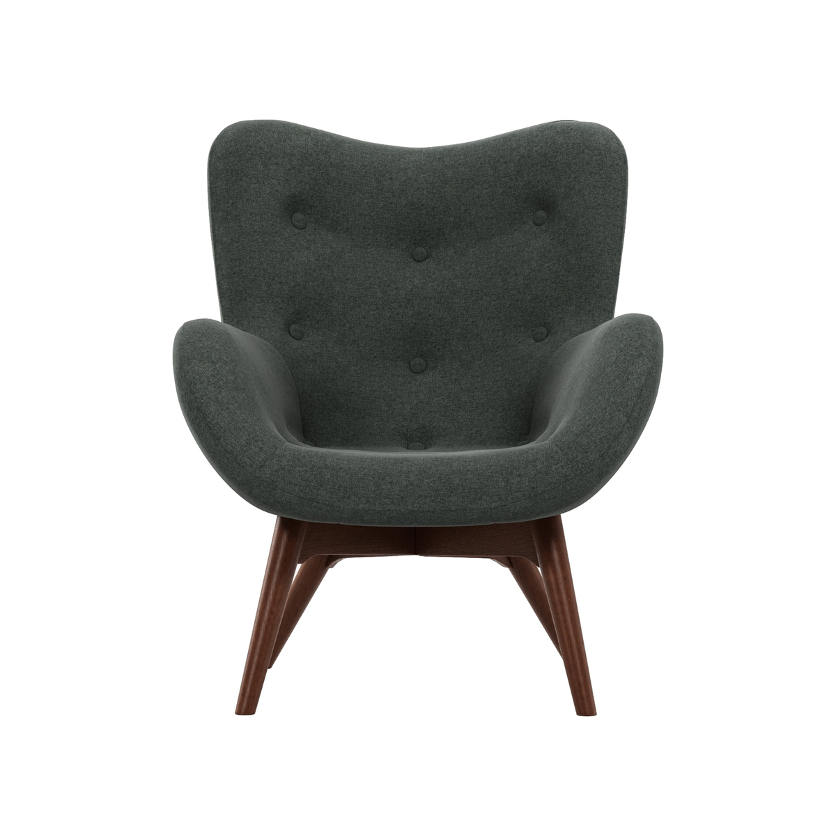 Custom MADE Doris Accent Armchair, Shetland Slate with Dark Wood Legs – image 1