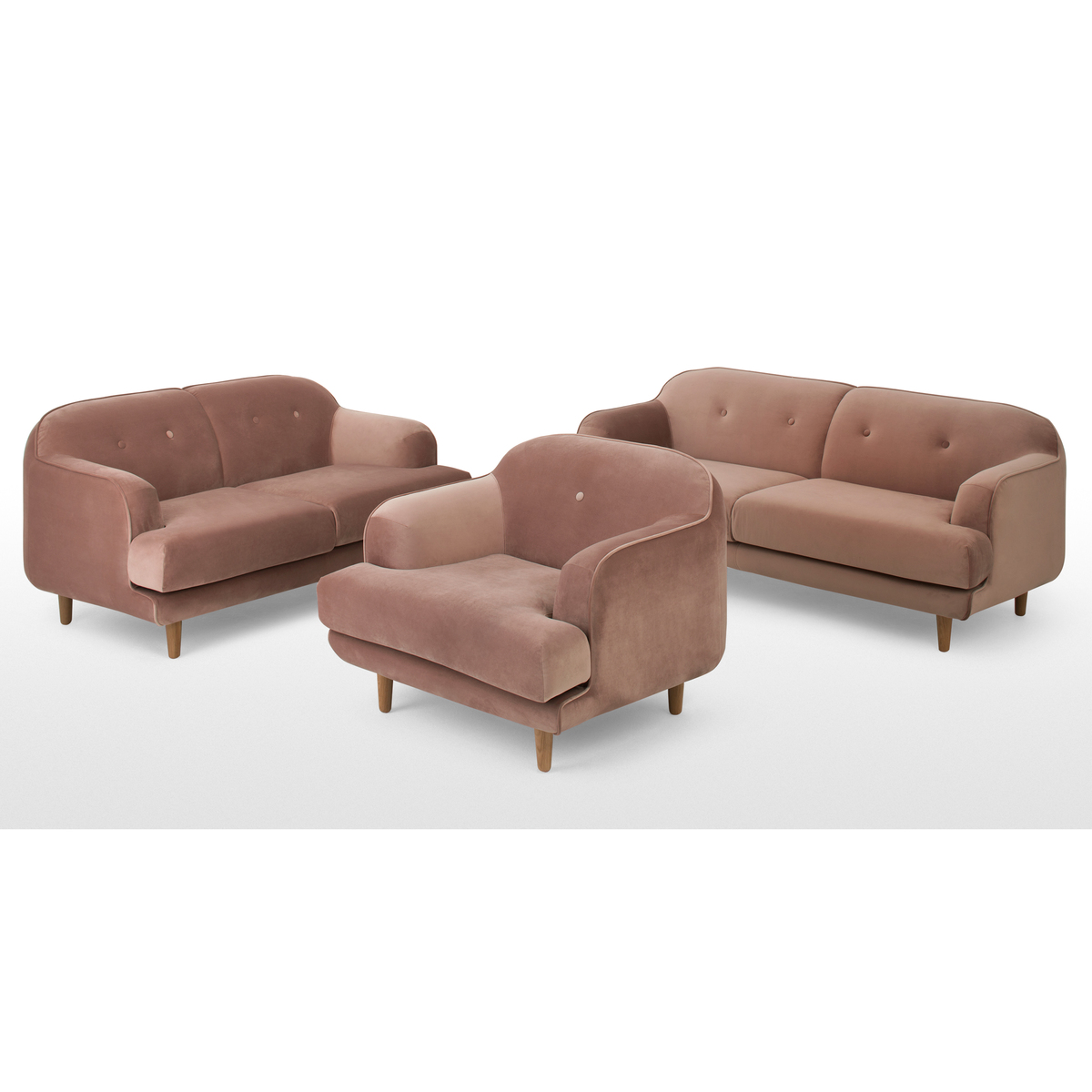 Gracie Armchair, Vintage Pink Velvet – image 6