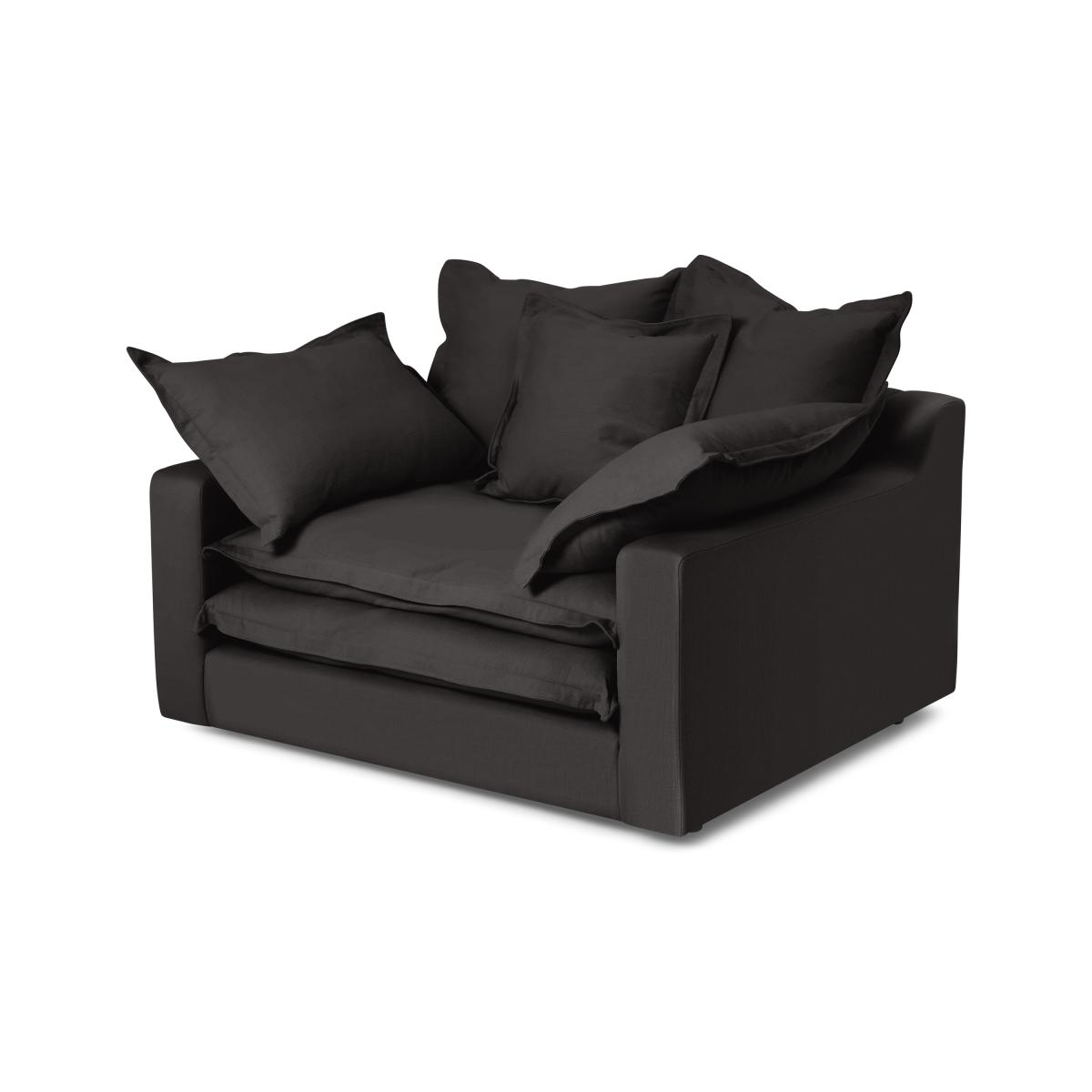 Calendre Loveseat, Midnight Brushed Cotton – image 3