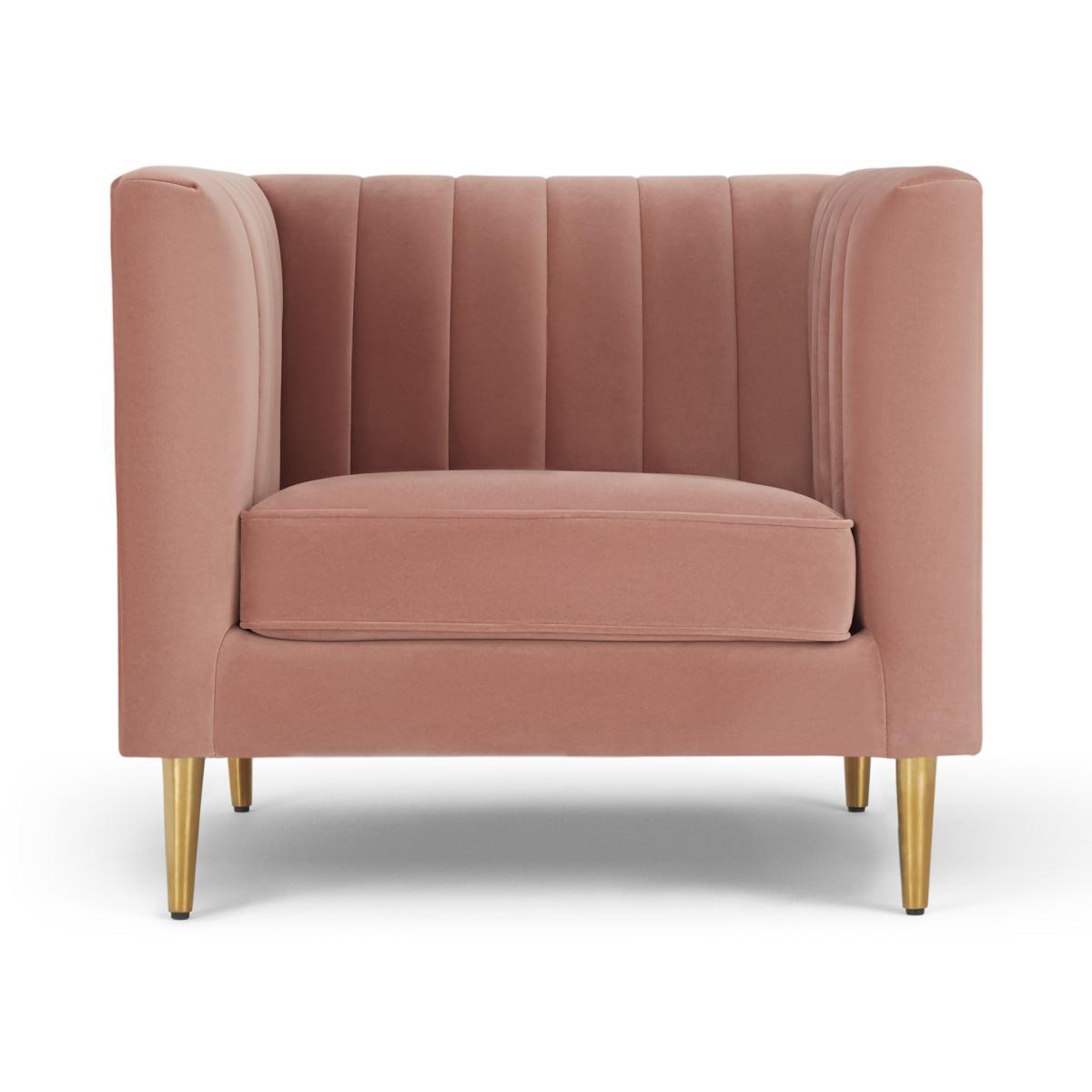 Amicie Armchair, Blush Pink Velvet – image 2