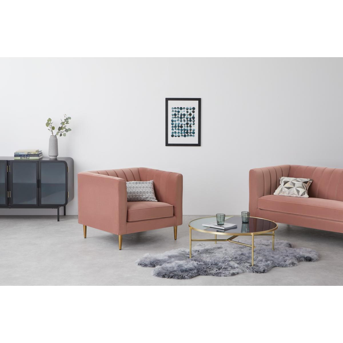 Amicie Armchair, Blush Pink Velvet – image 4