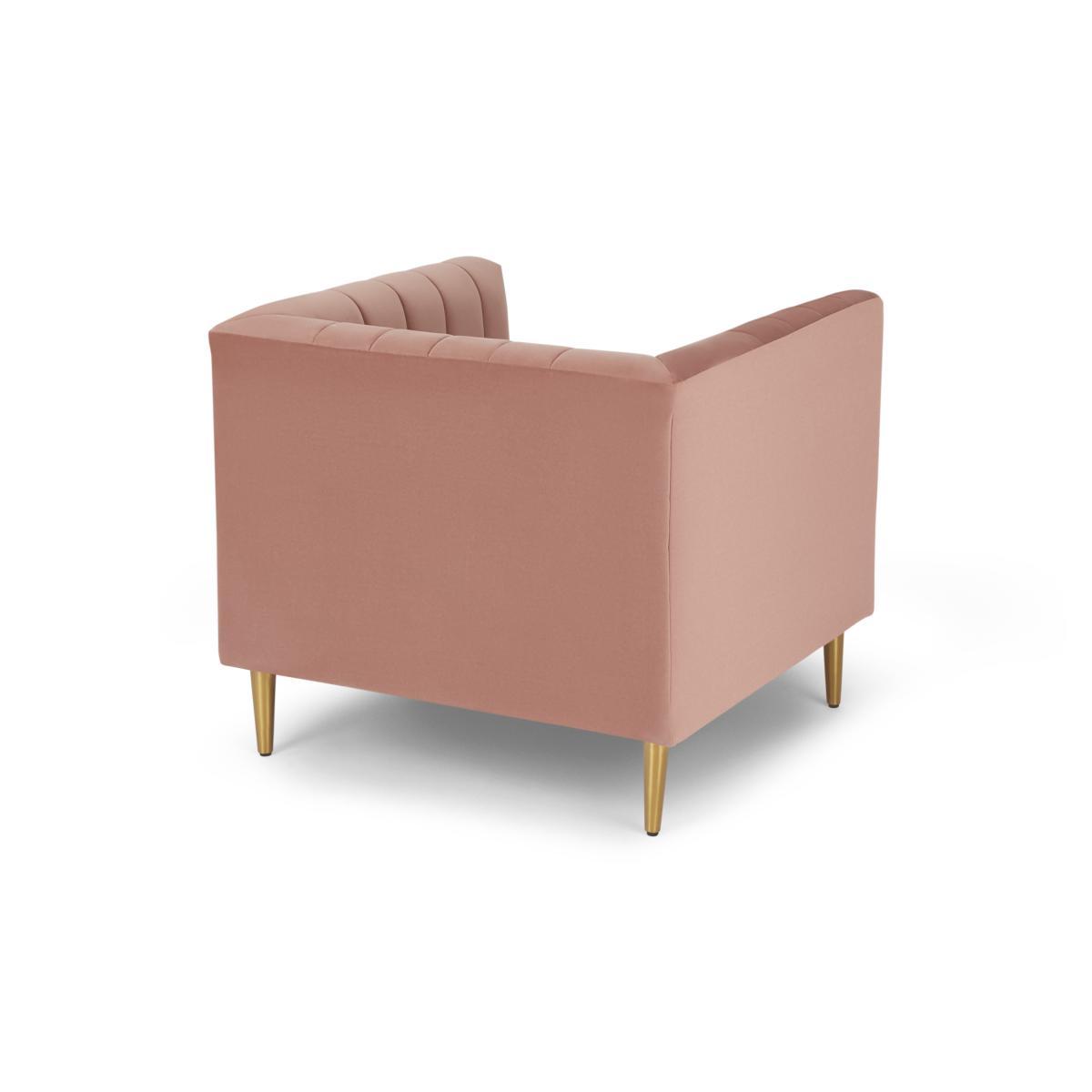Amicie Armchair, Blush Pink Velvet – image 6