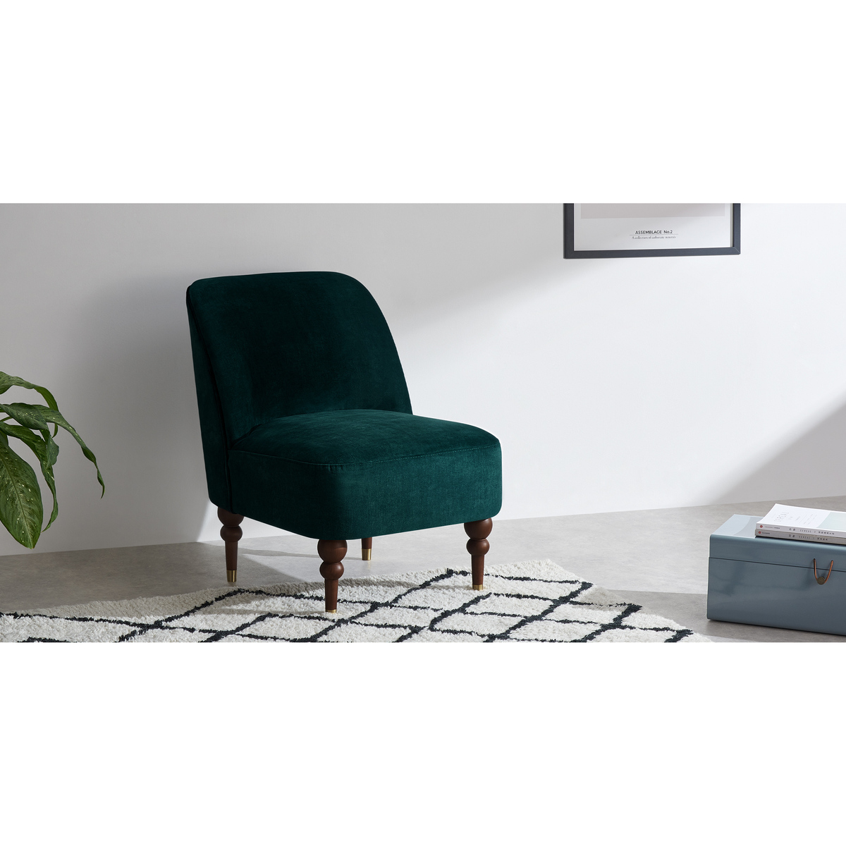 Harpo Accent Armchair, Nile Blue Velvet – image 3