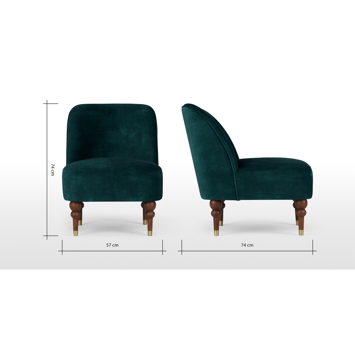 Harpo Accent Armchair, Nile Blue Velvet – image 8