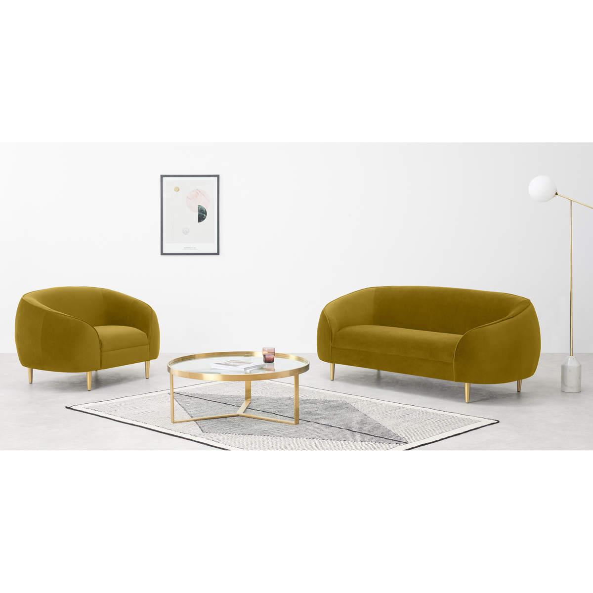 Trudy Armchair, Vintage Gold Velvet – image 3