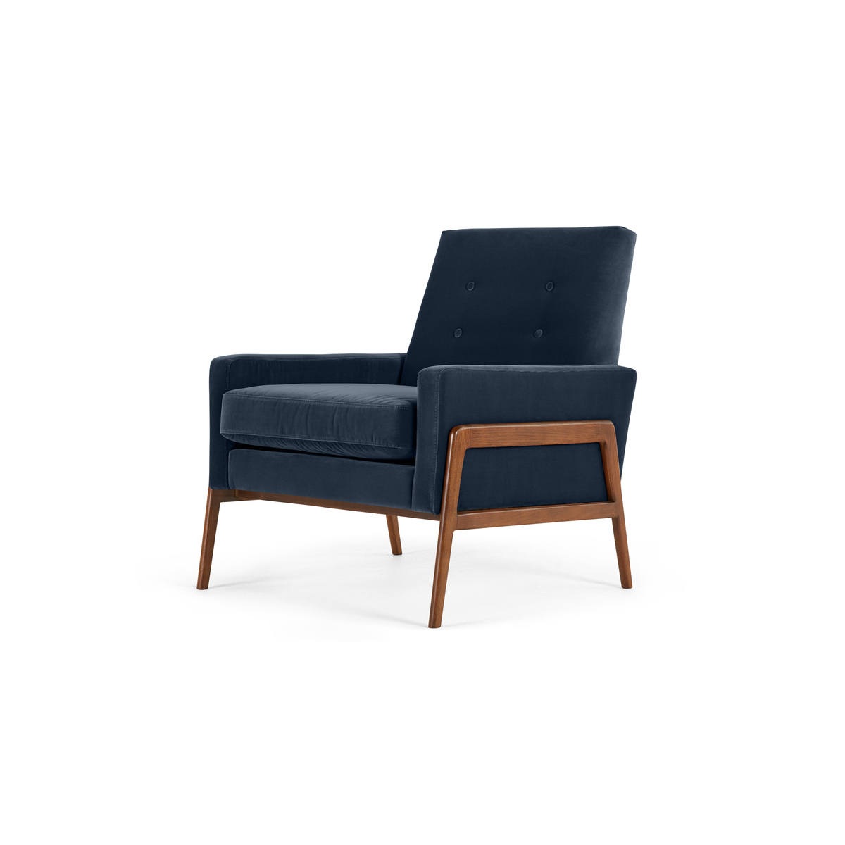 Cecil Accent Armchair, Cotton Velvet Navy – image 2