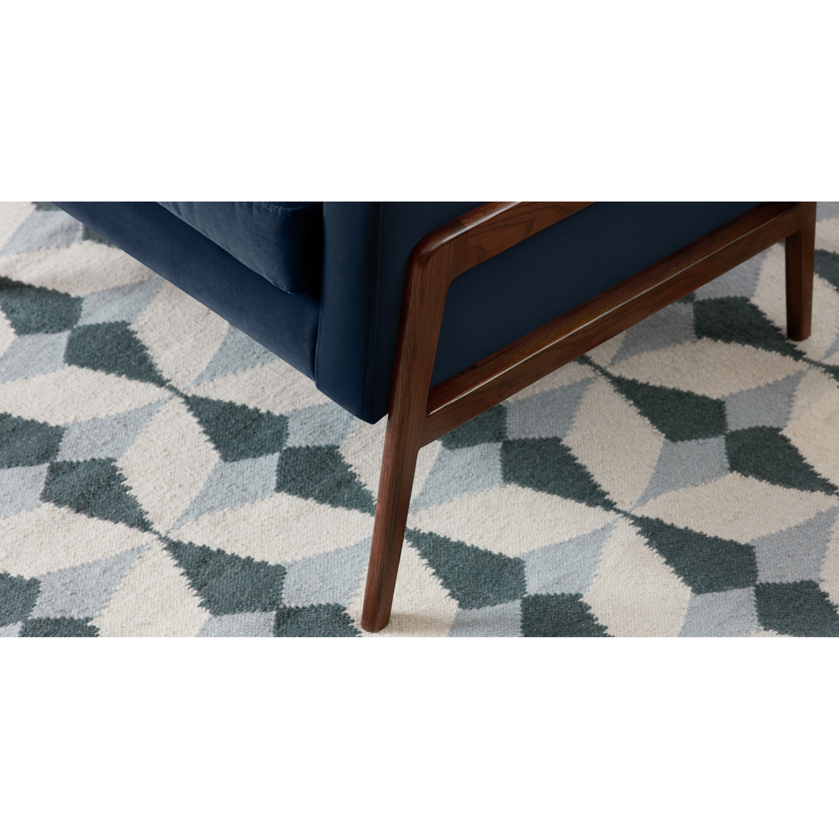 Cecil Accent Armchair, Cotton Velvet Navy – image 4