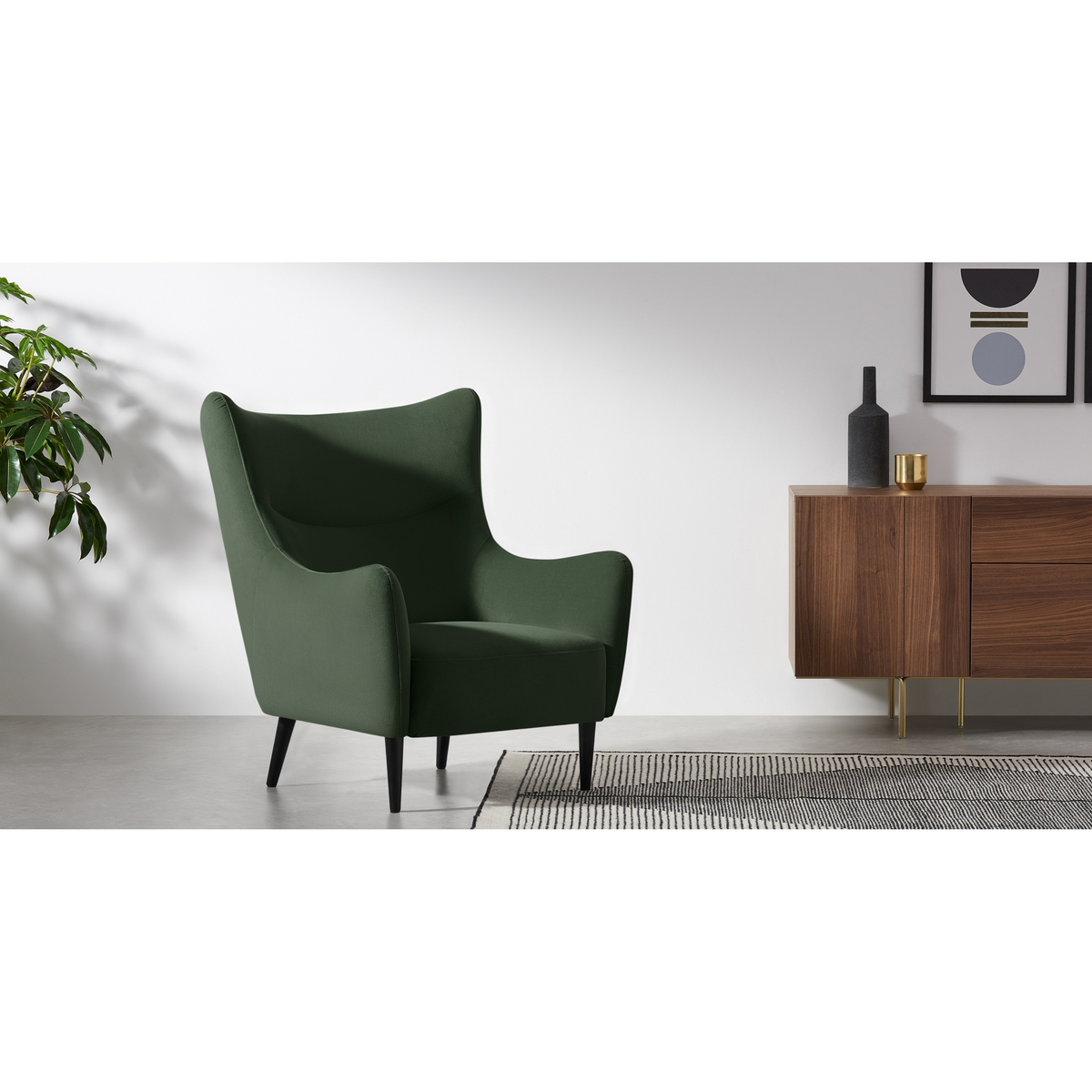 Bridget Accent Armchair, Elm Green Velvet – image 3
