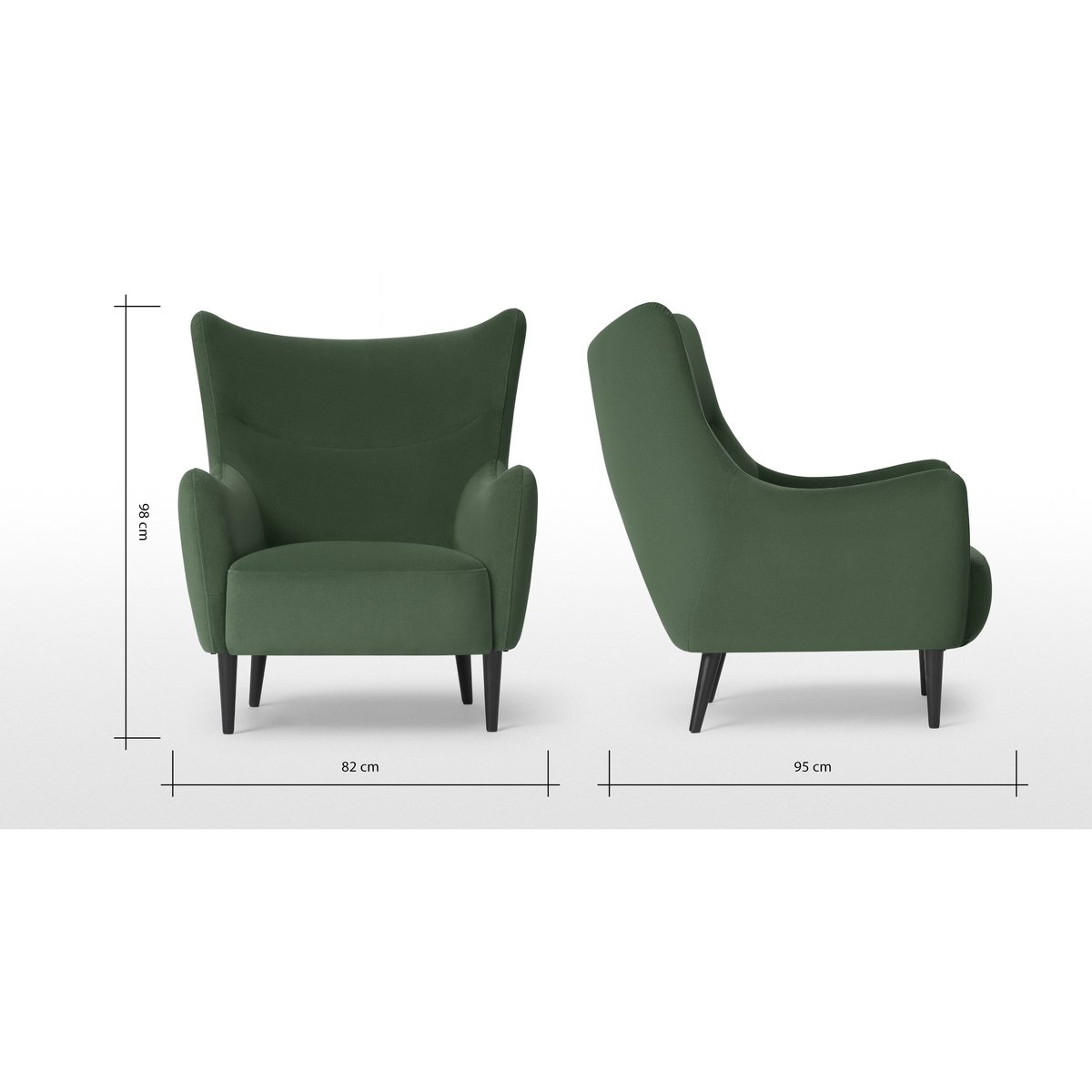 Bridget Accent Armchair, Elm Green Velvet – image 8