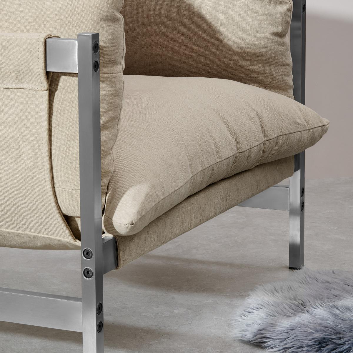 Deakin Accent Chair, Natural Cotton & Linen Mix Fabric – image 11