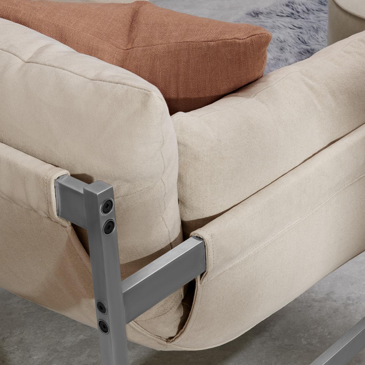 Deakin Accent Chair, Natural Cotton & Linen Mix Fabric – image 12