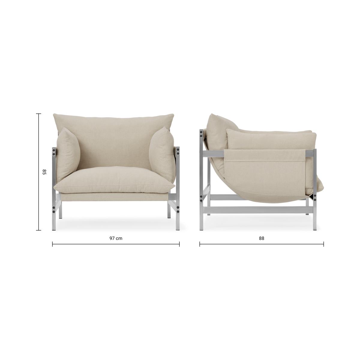 Deakin Accent Chair, Natural Cotton & Linen Mix Fabric – image 9