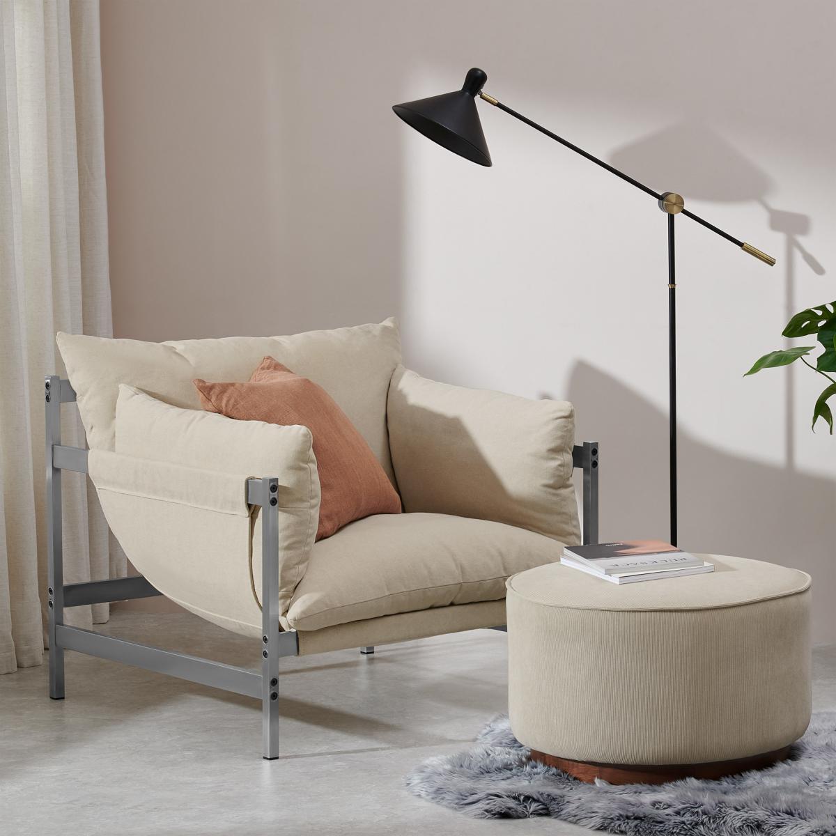 Deakin Accent Chair, Natural Cotton & Linen Mix Fabric – image 10