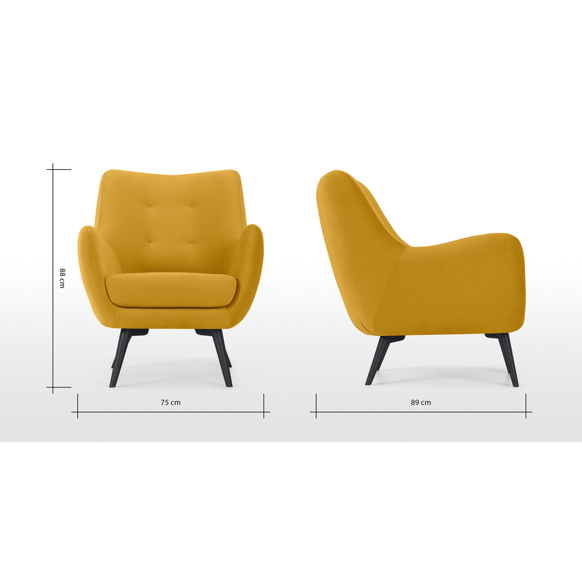 Hilda Accent Armchair, Canary Yellow – image 5