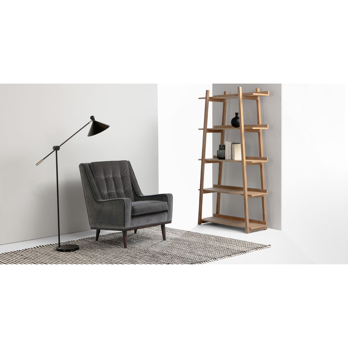 Scott Armchair, Concrete Cotton Velvet – image 3