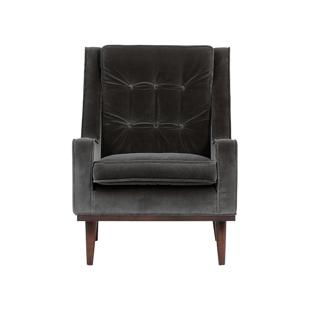 Scott Armchair, Concrete Cotton Velvet – image 1