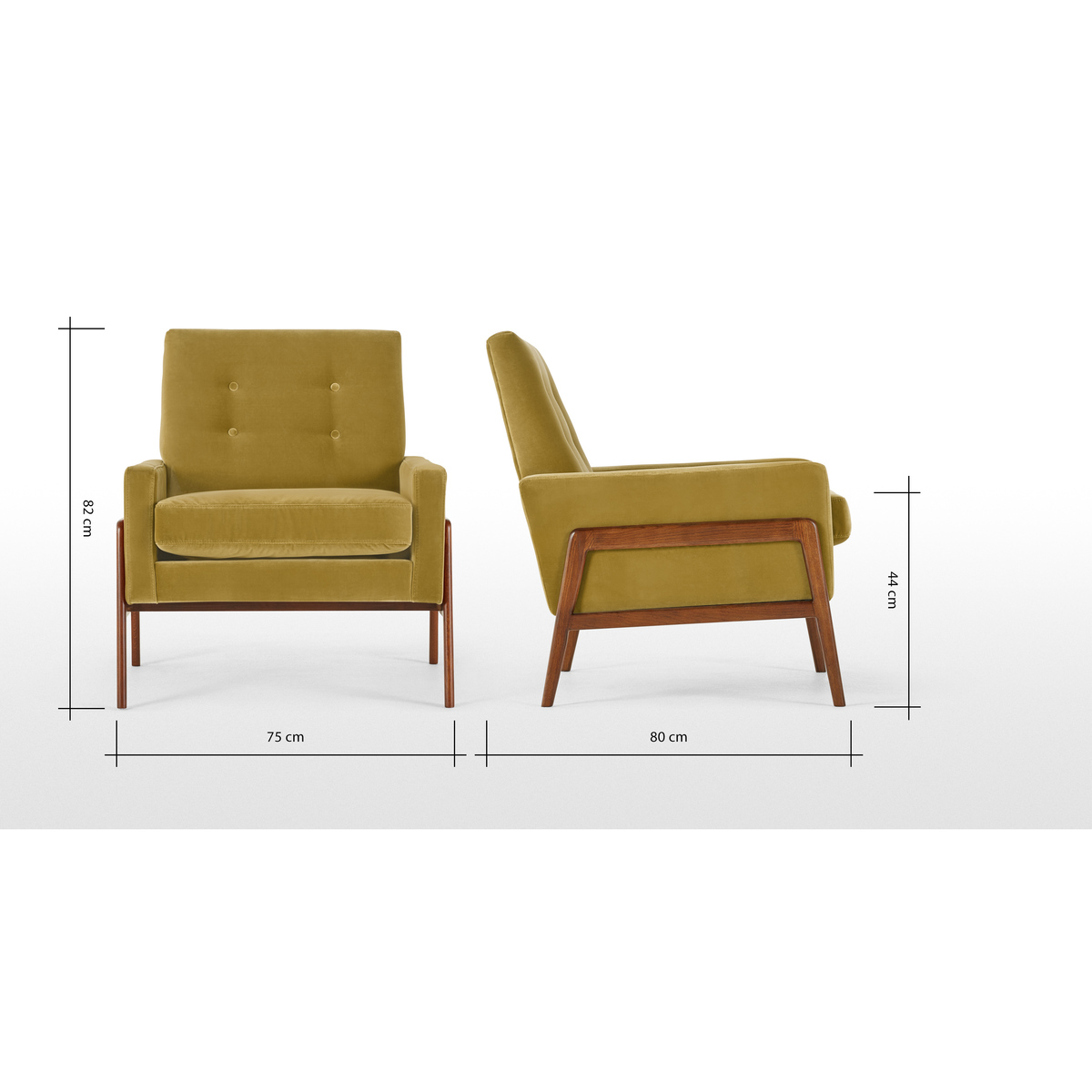 Cecil Armchair, Cotton Gold Velvet – image 8