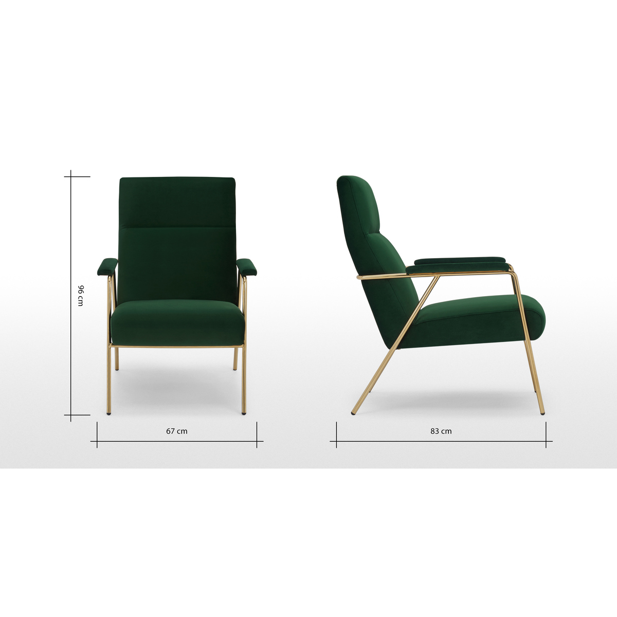 Merle Accent Armchair, Pine Green Velvet – image 8