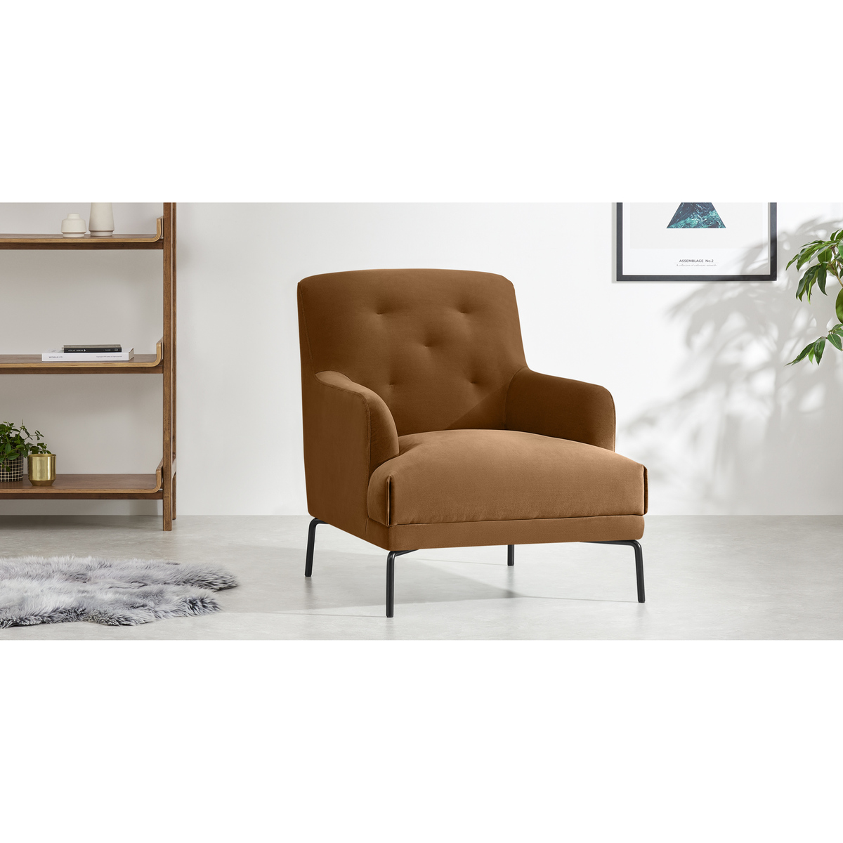 Attwood Armchair, Golden Amber Velvet – image 3