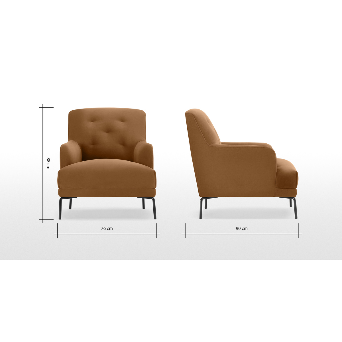 Attwood Armchair, Golden Amber Velvet – image 8