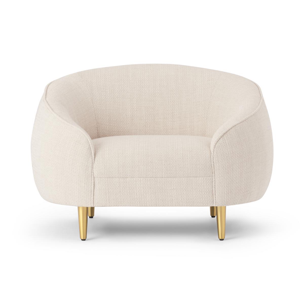 Trudy Armchair, Oatmeal Loop Textured Fabric – image 2