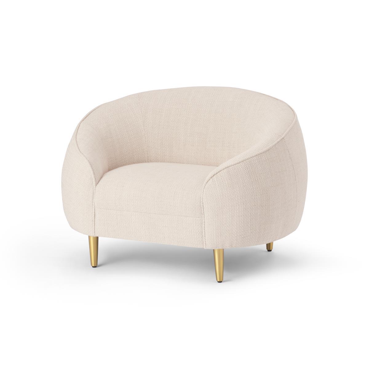 Trudy Armchair, Oatmeal Loop Textured Fabric – image 3