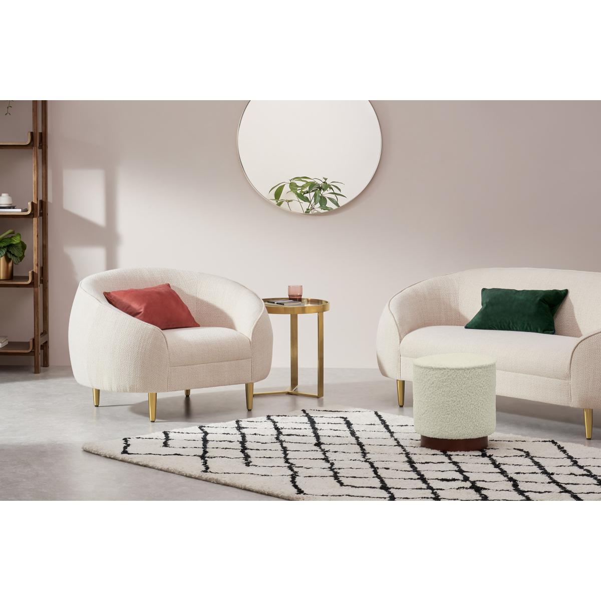 Trudy Armchair, Oatmeal Loop Textured Fabric – image 4