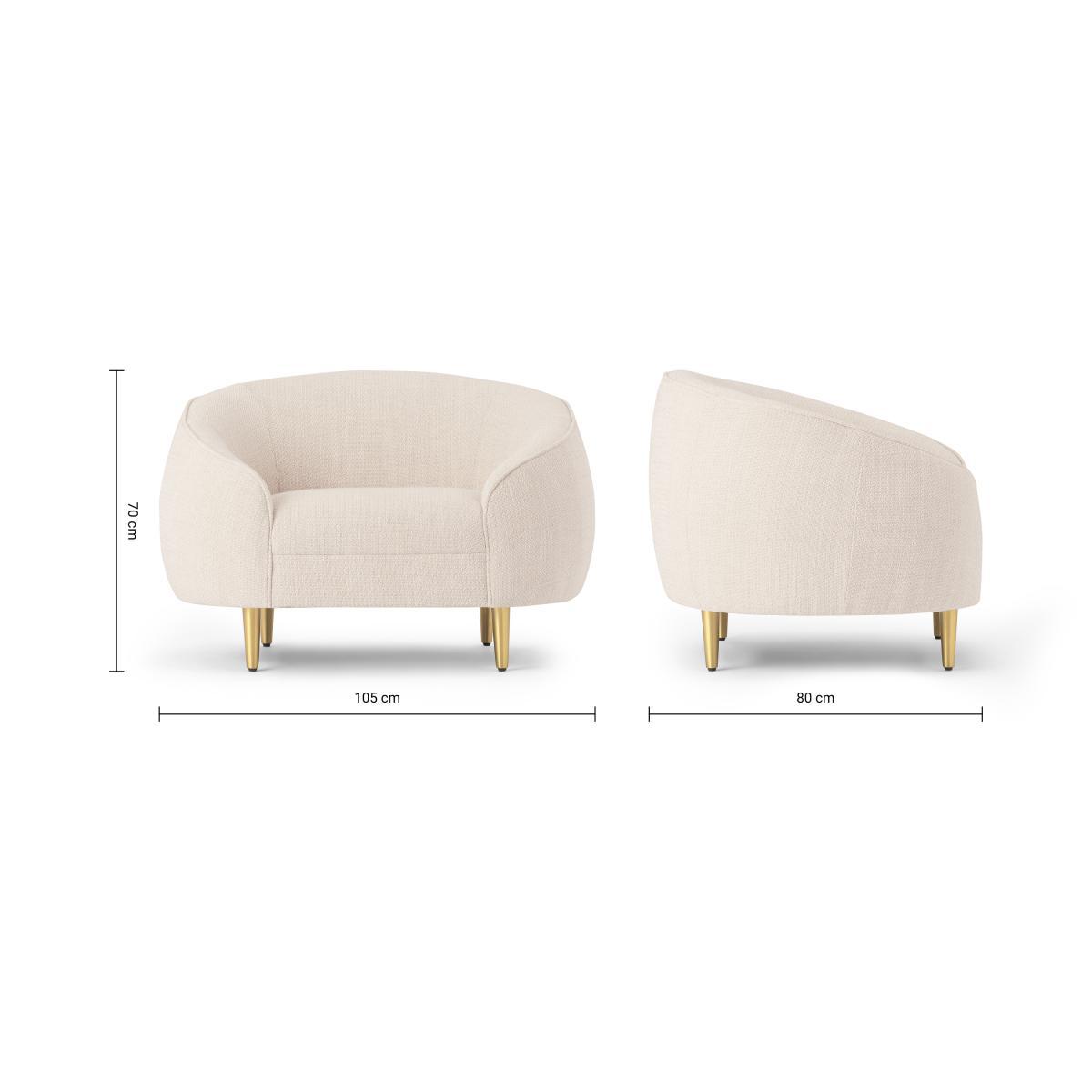 Trudy Armchair, Oatmeal Loop Textured Fabric – image 9
