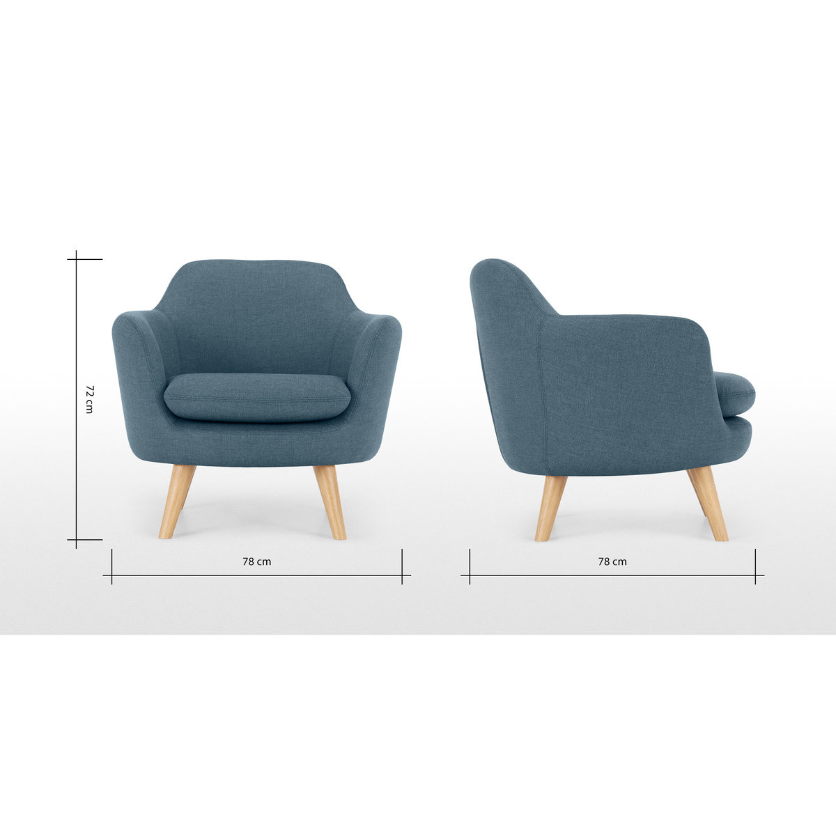 Nya Armchair, Duke Blue Weave – image 7