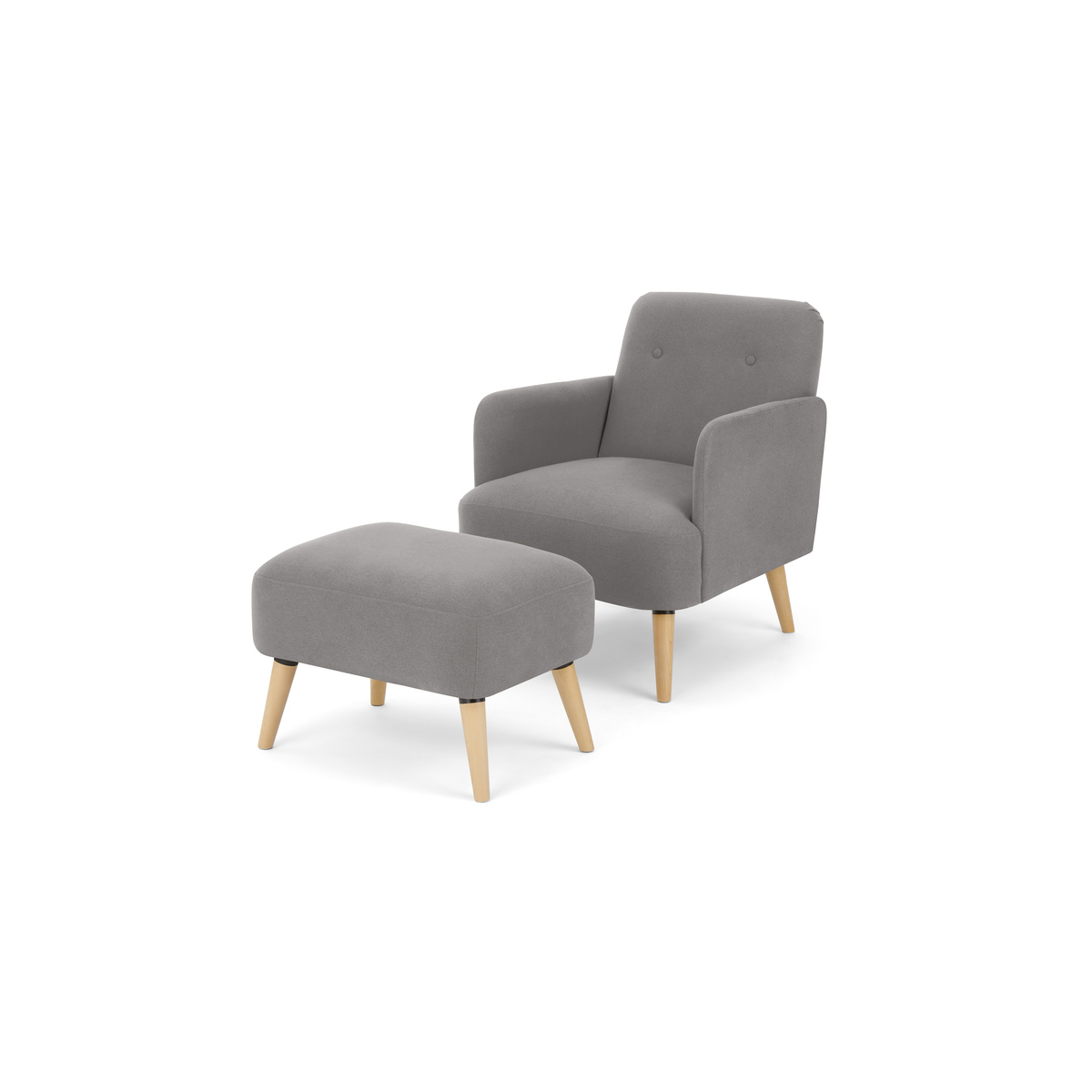 Elvi Accent Armchair and Footstool, Marshmallow Grey – image 2