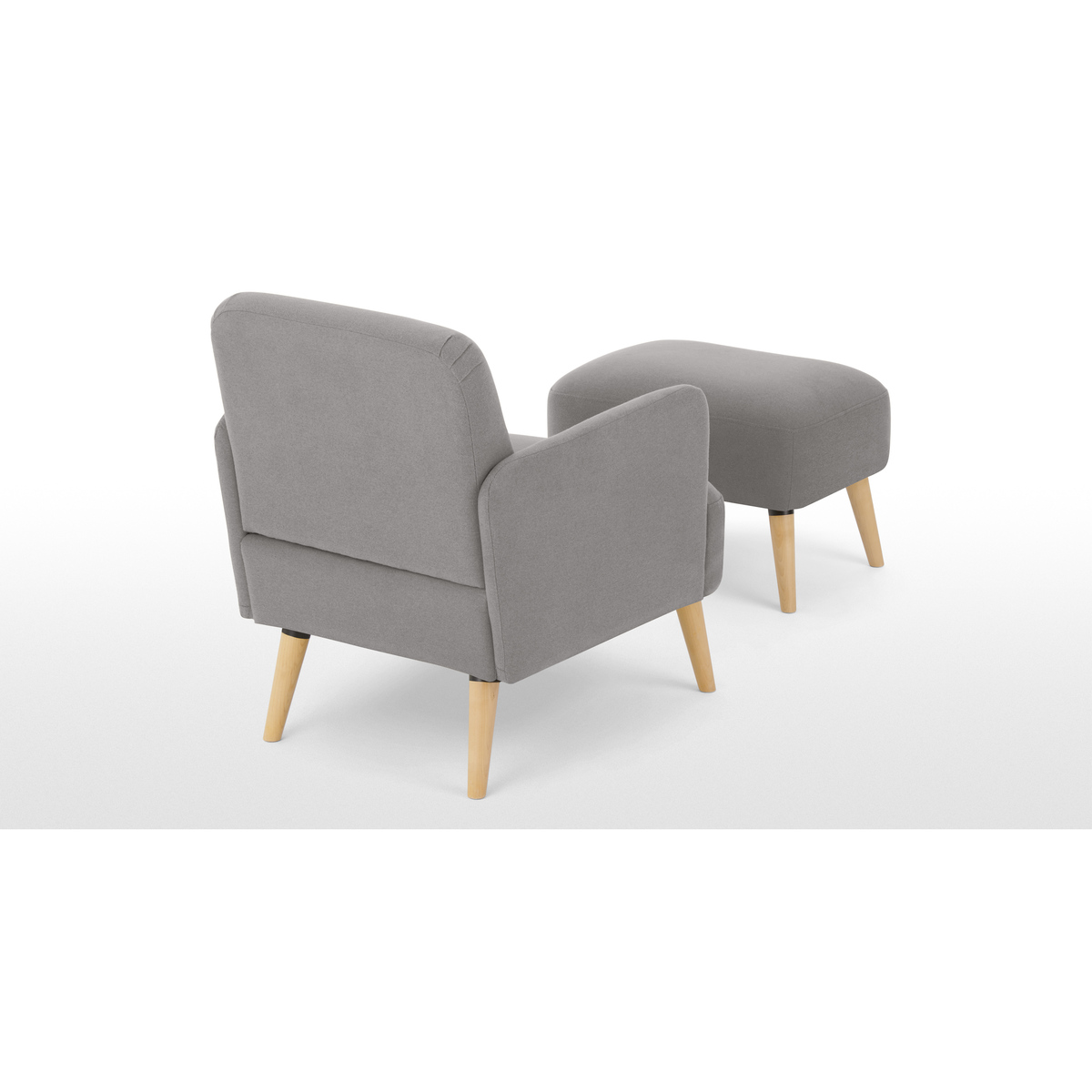 Elvi Accent Armchair and Footstool, Marshmallow Grey – image 5