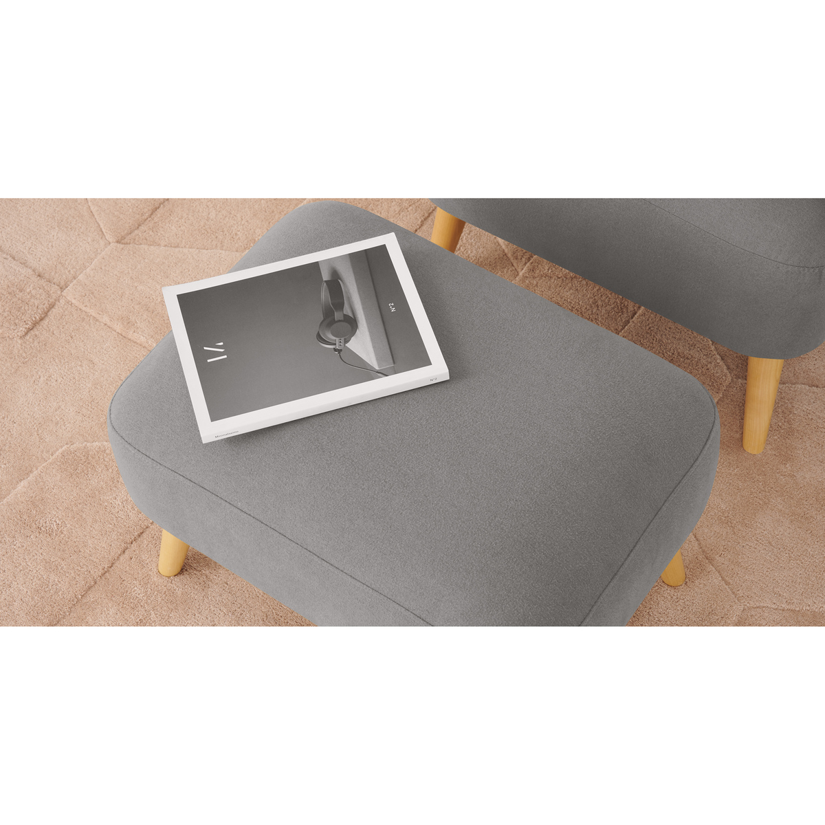Elvi Accent Armchair and Footstool, Marshmallow Grey – image 6