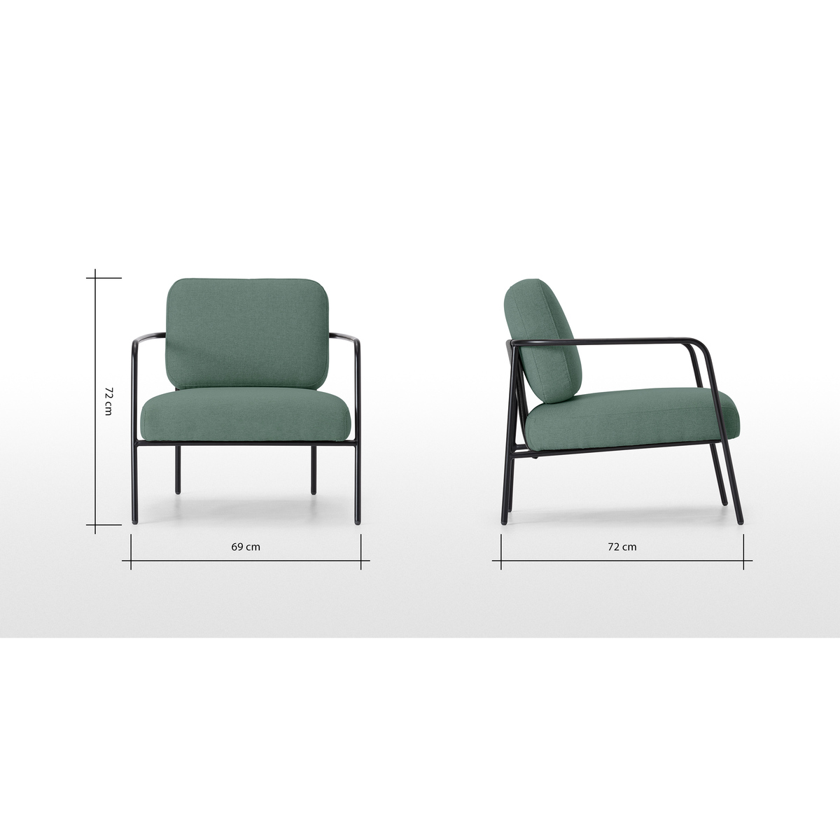 Hopper Accent Armchair, Clover Green and Marl Grey – image 8