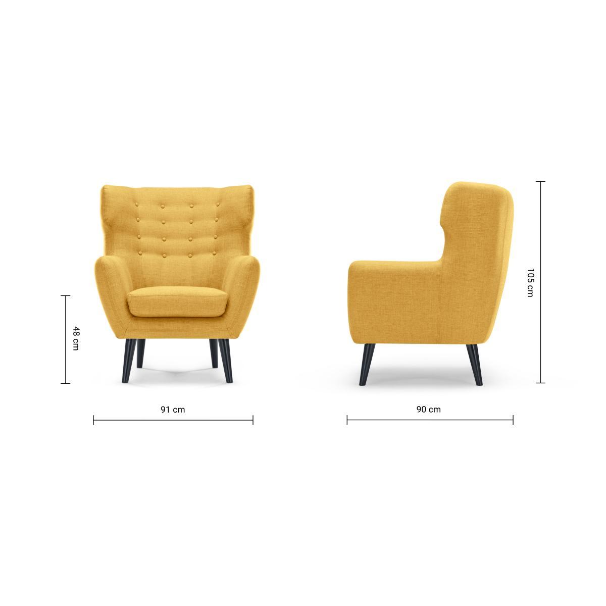 Kubrick Wing Back Chair, Ochre Yellow – image 9