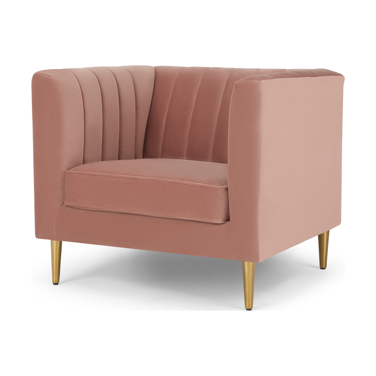 Amicie Armchair, Blush Pink Velvet – image 1