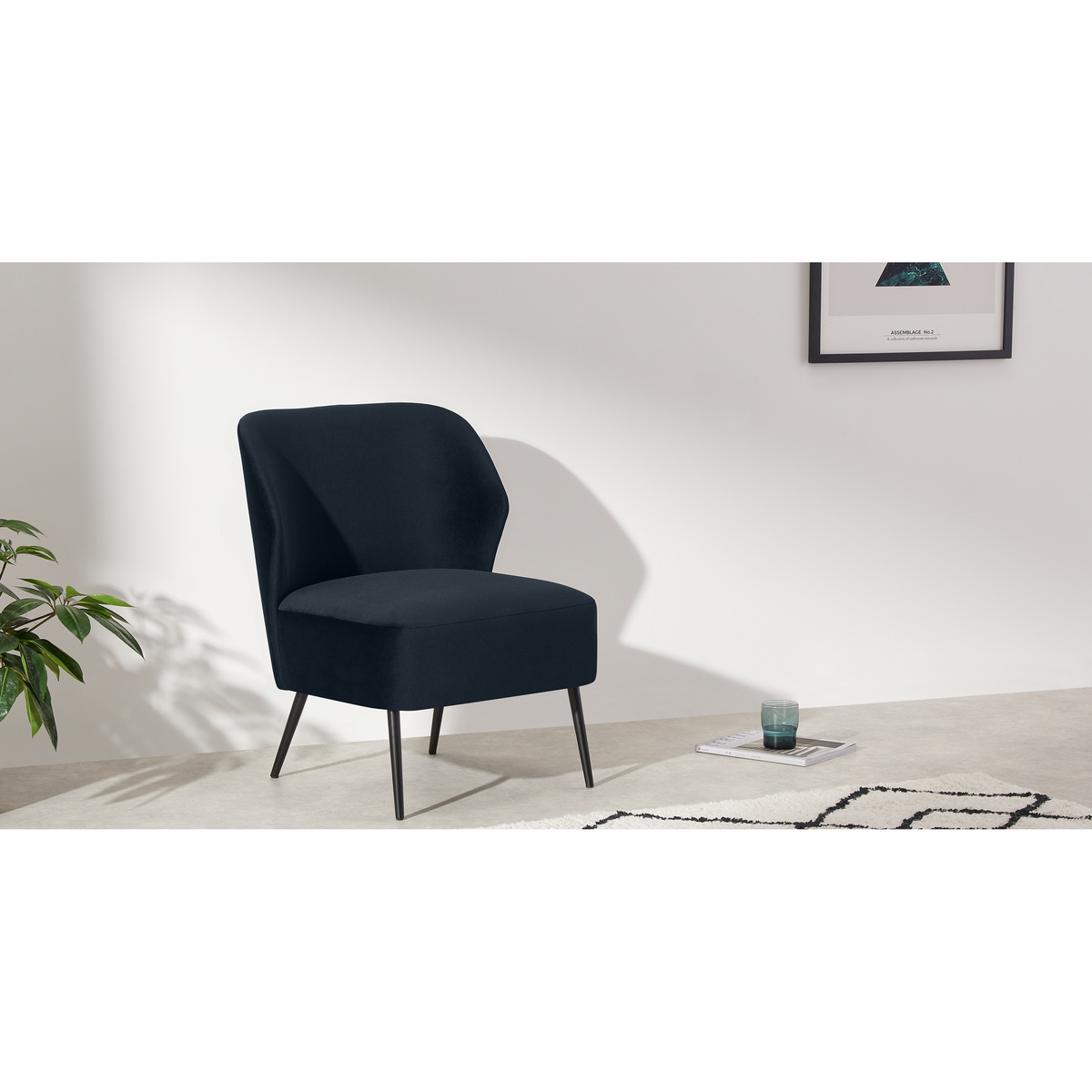 Topeka Accent Armchair, Twilight Blue Velvet – image 3