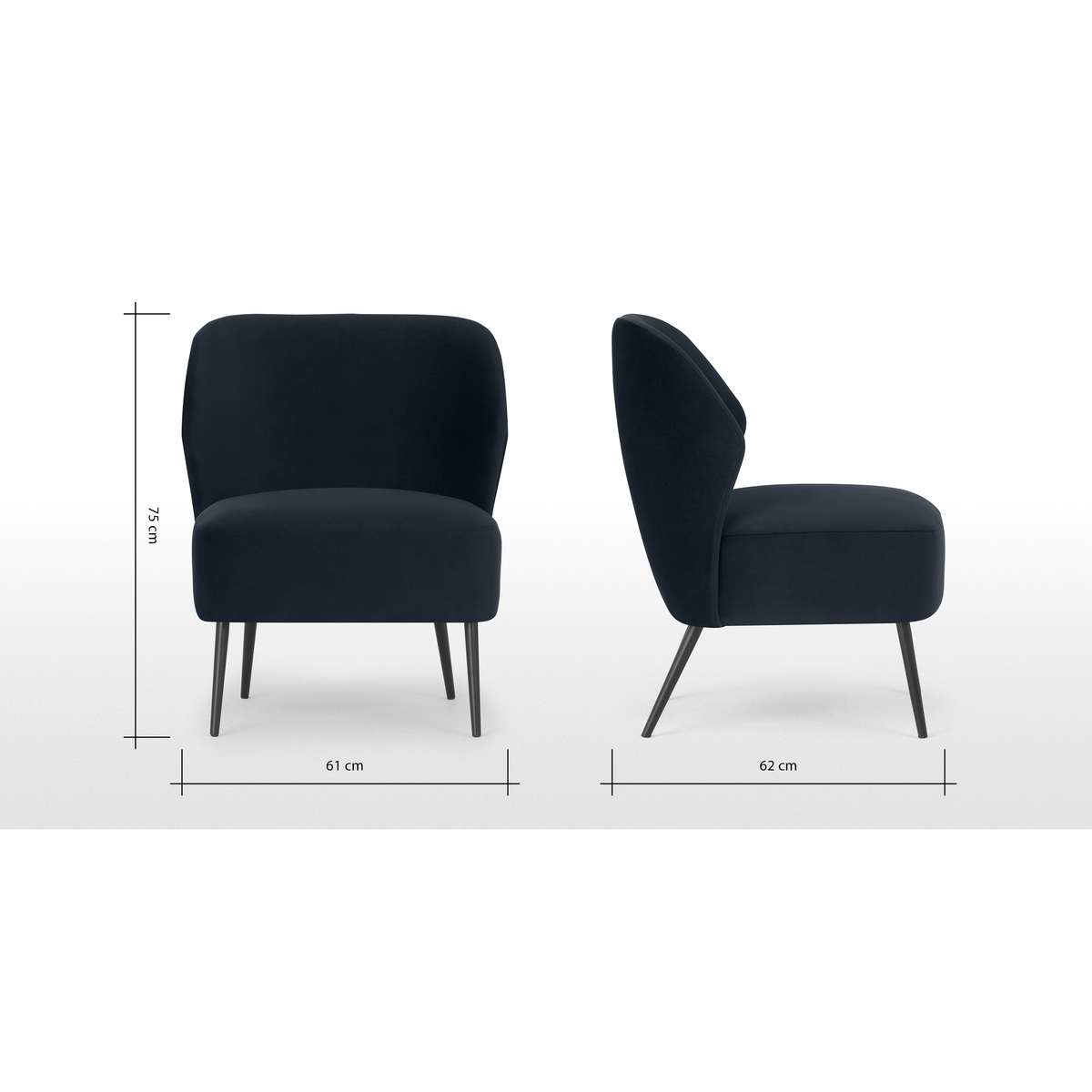 Topeka Accent Armchair, Twilight Blue Velvet – image 7