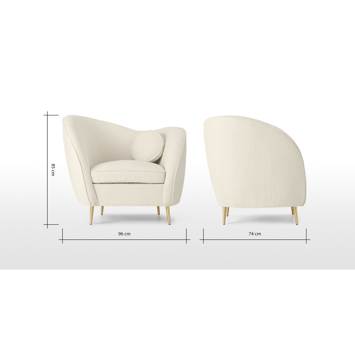 Kooper Accent Armchair, Whitewash Boucle – image 8