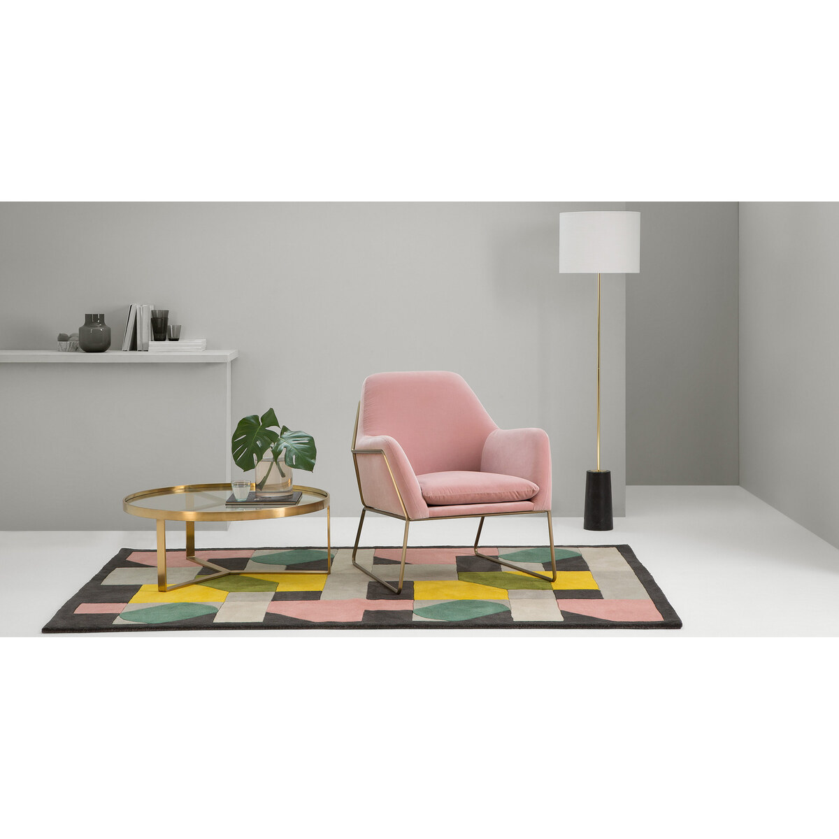 Frame Accent Armchair, Blush Pink Cotton Velvet – image 2