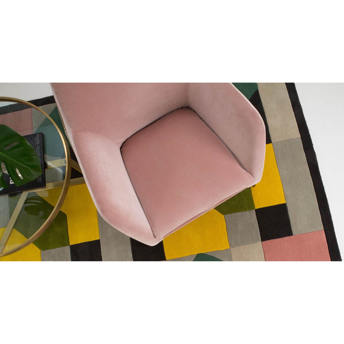 Frame Accent Armchair, Blush Pink Cotton Velvet – image 5