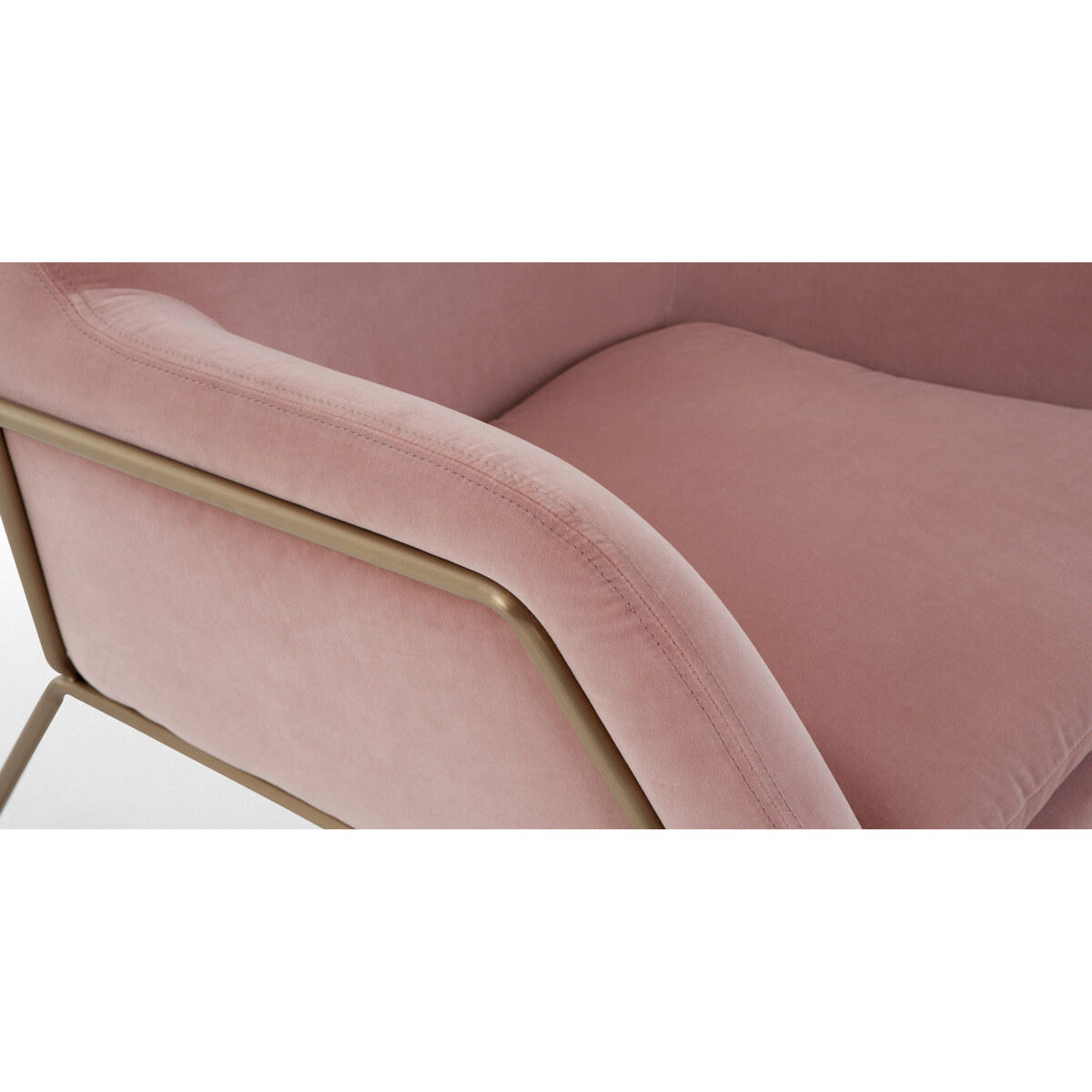 Frame Accent Armchair, Blush Pink Cotton Velvet – image 7
